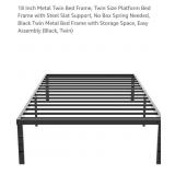 NEW 18" Metal Twin Bed Frame, No Box Spring