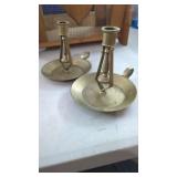 2 VTG Brass Nautical Gimbal Candlesticks Ship