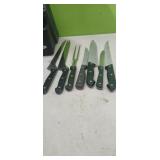 (7) Misc.  Knives with Farberware Knife Block
