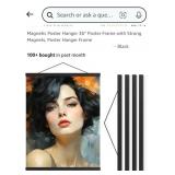 NEW 36" Magnetic Poster Hanger Frame, Black