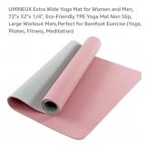 NEW Extra Wide Yoga Mat, 72"x 32"x 1/4", Parfait