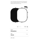 NEW 5x6.6ft Black/White Collapsible Backdrop w/