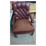 Leather & Cloth Arm Chair  Nice Condition