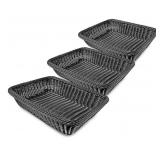 NEW Set of 3 Rectangle Storage Baskets, Black