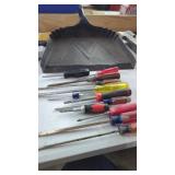 Large Metal Shop Dust Pan & Screwdrivers