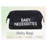 NEW Small Baby Necessities Pouch w/ Zipper, Black