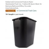 NEW Rubbermaid 7-Gal Trash Can, Black