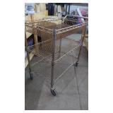 Stainless Roll Around Cart 3 ShelfHas Surface