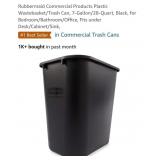 NEW Rubbermaid 7-Gal Trash Can, Black
