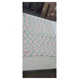 Crochet Baby Blanket, 46" x 38", Pink, Green,