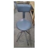 Industrial Barstool w/ Footrest & Backrest