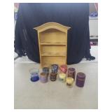 Small Wooden Shelf Wall Decor w/ Small Scented