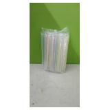 (50)  Colossal Striped Poly Wrap Straws  7.5"