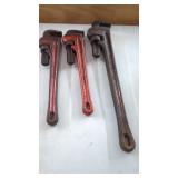 3 Rigid Pipe Wrenches 2 -18" & 1 -24"