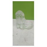 Vintage Viking Glass Dog  6" wide x 5.5" tall