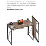 NEW 31.5" Folding Desk, No Assembly Required,