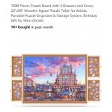 NEW 22"x30" Wooden Jigsaw Puzzle Table w/ 4