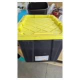 27 Gallon Black & Yellow Tote Has Been Used