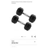 NEW Set of 2 - 20 lb Dumbbells Premium Rubber