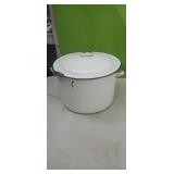 Black & White Enamel Pot with Lid