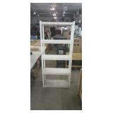 5 Shelf  White Plastic Shelf Unit 6ft tall x 3 ft