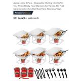 NEW 6 Pk - Disposable Chafing Dish Buffet Set,