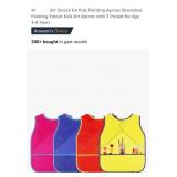 NEW 4 Pk Kids Art Aprons/Smocks w/ 3 Pockets -