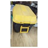Black & Yellow Tote on Wheels with Pull