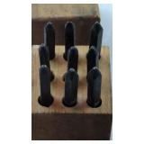 Seat of Number Stamps. In Wood Box. 1/16