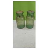 (2) Ball Ideal Wire Bail Jars