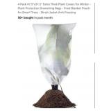 NEW 4 Pk Extra Thick Plant Covers w/ Drawstring,