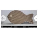 NEW 35" x 18" Cat Litter Mat, Biege, Fish Shape