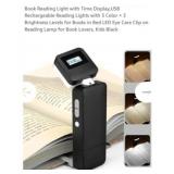 NEW Book Reading Light w/ Time Display, USB