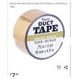 NEW Duct Tape Mini Roll: Mirror Gold, 0.75" x 5