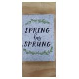 NEW "Spring has Sprung" Metal Block Wall Hanging,