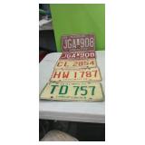 (5) Old License Plates