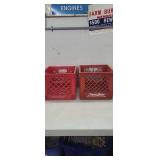 2 Prairie Farmers Milk Crates, Red*used