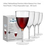 NEW 8 Ct Wine Glasses, 8 oz. Clear Hard Plastic,