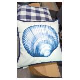 2 Throw Pillows  Pottery Barn Shell Pillow &