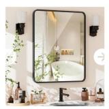 NEW 22" x 30", Black Metal Deep Frame Wall Mirror