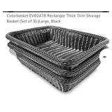 NEW Set of 3 Rectangle Baskets, 19" x 14" x 4",