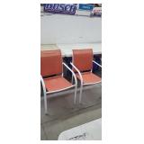 Set of 2 Patio Chairs, Metal Frame,