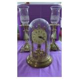 Germany Anniversary Clock & 2 Tall Candle Holders