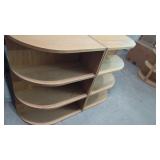 2 Wood Corner Bookcases  4 Shelf