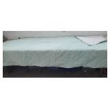 96" x 105" Light Green Comforter, 1 End Rounded