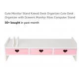NEW Monitor Riser/Desk Organizer w/ Drawers, Pink