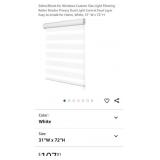 NEW 31" x 72" Zebra Blind, Starry White*similar