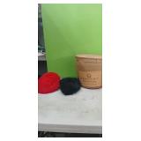 (2) Vintage Hats with hat box