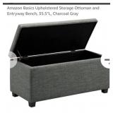 NEW 35.5"L Upholstered Storage Ottoman/Entryway