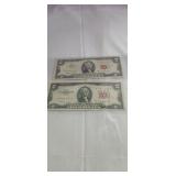 (2)  Red Seal $2 Bill